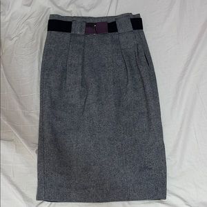 Zara basic grey midi pencil skirt with belt